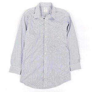 Brooks Brothers 346 Long Sleeve Button Down Dress Shirt Blue Striped Blue 16.5